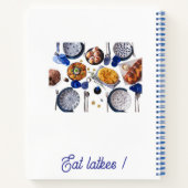 ハヌカーテーマと花（ユダヤ教）メノラーレシピ本 ノートブック (裏面)