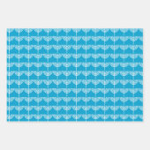 ハヌカーハヌカー(ユダヤ教の祭り)チャヌキア(ユダヤ教)メノラーパターンブルー ラッピングペーパーシート (正面3)