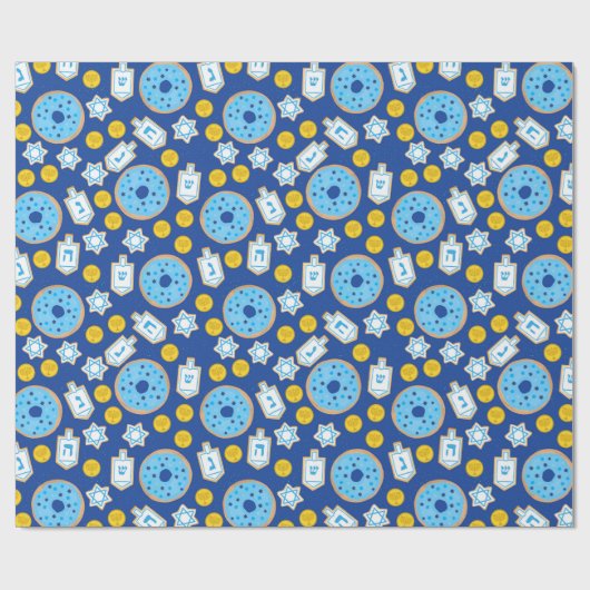 ハヌカーハヌカー(ユダヤ教の祭り)ドーナツCookies Pattern ラッピングペーパー (フラット)