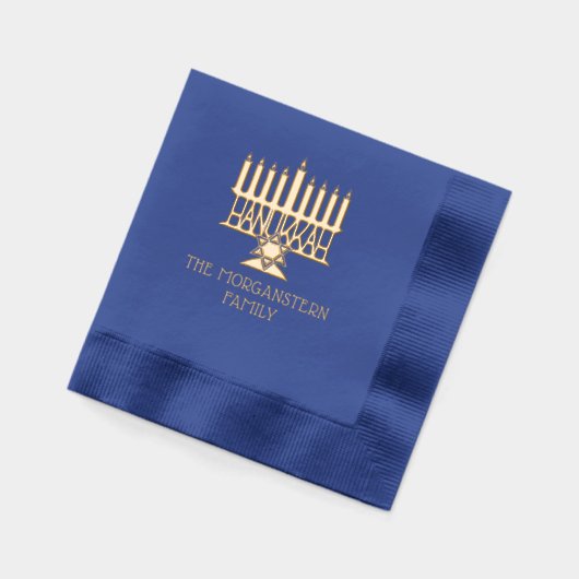ハヌカーハヌカー(ユダヤ教の祭り)リスト(ユダヤ教)メノラー#2ファミリー名 箔ナプキン (左)