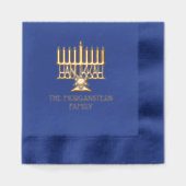 ハヌカーハヌカー(ユダヤ教の祭り)リスト(ユダヤ教)メノラー#2ファミリー名 箔ナプキン (正面)
