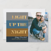 ハヌカーハヌカー（ユダヤ教の祭り）金ゴールドライトアップザナイトフォト (正面)