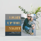 ハヌカーハヌカー（ユダヤ教の祭り）金ゴールドライトアップザナイトフォト (スタンド正面)