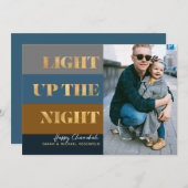 ハヌカーハヌカー（ユダヤ教の祭り）金ゴールドライトアップザナイトフォト (正面/裏面)