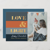 ハヌカーハヌカー(ユダヤ教の祭り)金ゴールドラブ&ライトフォト (正面/裏面)