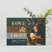 ハヌカーハヌカー（ユダヤ教の祭り）金ゴールドラブ&ライトフォト (スタンド正面)