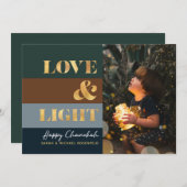 ハヌカーハヌカー（ユダヤ教の祭り）金ゴールドラブ&ライトフォト (正面/裏面)