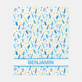 ハヌカーパーソナライズされたロウソク フリースブランケット (正面)