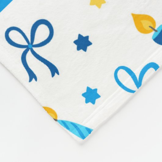 ハヌカーパーソナライズされたロウソク フリースブランケット (角)