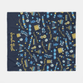 ハヌカーパーソナライズされた(ユダヤ教)メノラードレデル フリースブランケット (正面(横))