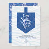 ハヌカーパーティの招待状来/スピン 招待状 (正面/裏面)