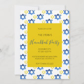 ハヌカーパーティーウォーターカラースターオブデイビッド 招待状 (正面)