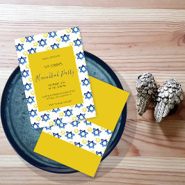 ハヌカーパーティーウォーターカラースターオブデイビッド 招待状