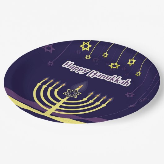 ハヌカーパーティー供給紙プレート ペーパープレート (アングル)