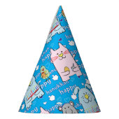 ハヌカーパーティー帽子「犬、猫、ネズミ、鳥」 パーティーハット (左)