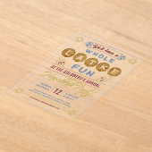 ハヌカーパーティー おもしろい |ラトケ全体おもしろい アクリル招待状 (レイダウン)