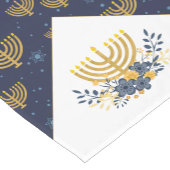 ハヌカーフェスティバルオブライツネイビー（ユダヤ教）メノラーブルー ショートテーブルランナー (コーナー)