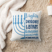 ハヌカーフェスティバルデザインデコール クッション (ブランケット)