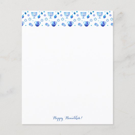 ハヌカーフェスティバルパーティーブルーオーナメントフラット紙 (正面)