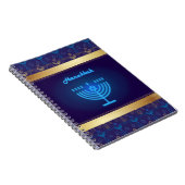 ハヌカーフェスティバル（ユダヤ教）メノラー装飾ブルーオーナメント ノートブック (右側)