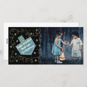 ハヌカーフォトカード「ドレイデルスピナー」 シーズンカード (正面/裏面)