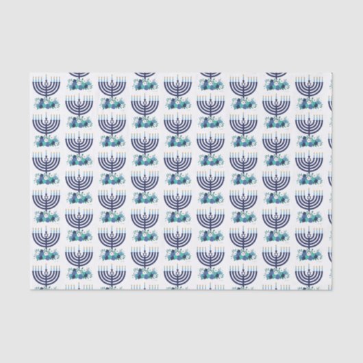 ハヌカーフローラ（ユダヤ教）メノラーパターン 薄葉紙 (正面)