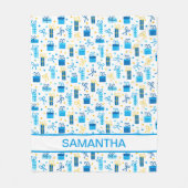 ハヌカープレゼント パーソナライズされた フリースブランケット (正面)