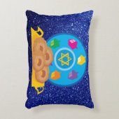 ハヌカープレートウィズドレディデルスブルーフェイクグリッター アクセントクッション (正面(垂直))