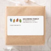 ハヌカーモダンシンプルホテルDreidelshipping Address ラベル (インサイチュ)