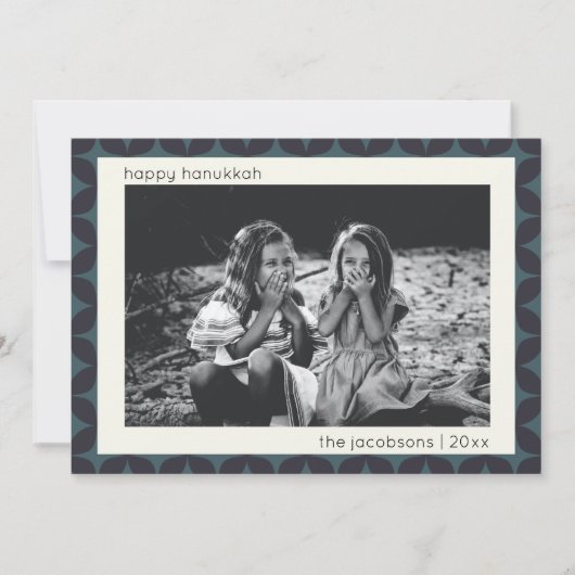 ハヌカーモダンフォトジオグラフィッ縁どクブルー シーズンカード (正面)