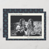 ハヌカーモダンフォトジオグラフィッ縁どクブルー シーズンカード (正面/裏面)