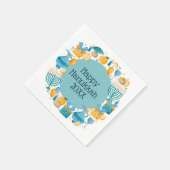 ハヌカーリースブルー スタンダードカクテルナプキン (角)