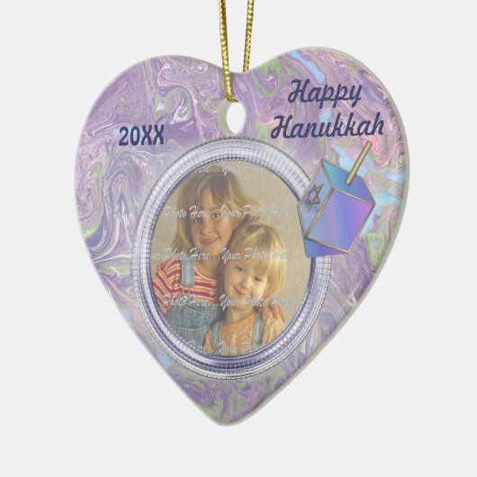 ハヌカー写真あいさつ セラミックオーナメント (左)