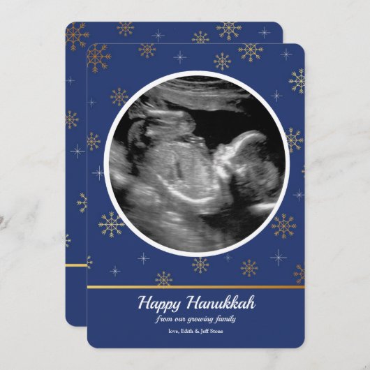 ハヌカー妊娠超音波告知 シーズンカード (正面/裏面)