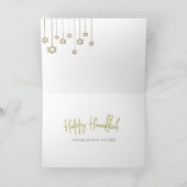 ハヌカー家族フォトラブライトグリーティング カード (内部)