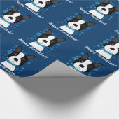 ハヌカー幸せなボストンテリアの包装紙 ラッピングペーパー (角)