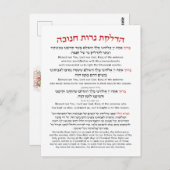 ハヌカー恵みヘブライ語照明キャンドル ポストカード (正面/裏面)