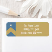 ハヌカー戻り値ラベル「シェブロン（ユダヤ教）メノラー」 ラベル (インサイチュ)