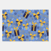 ハヌカー柄ギフトラッピング紙 ラッピングペーパーシート (正面3)