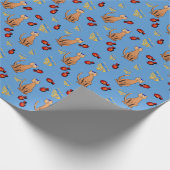 ハヌカー猫のDreidelの青い包装紙 ラッピングペーパー (角)