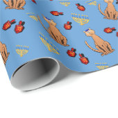 ハヌカー猫のDreidelの青い包装紙 ラッピングペーパー (ロールコーナー)