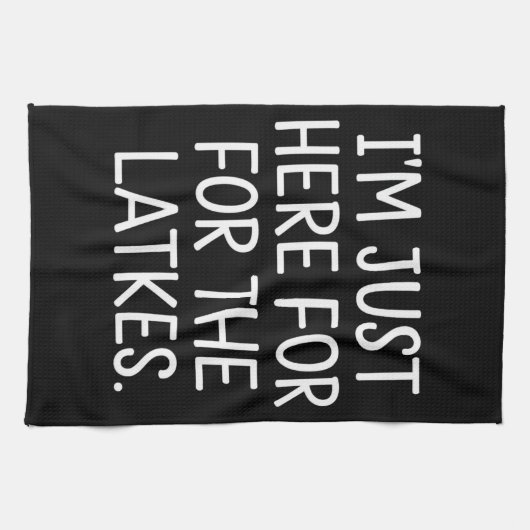 ハヌカー私はちょうどラトークユダヤ人のためにここにいる キッチンタオル (横)