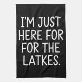 ハヌカー私はちょうどラトークユダヤ人のためにここにいる キッチンタオル (縦)