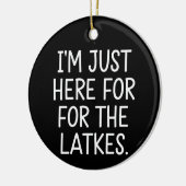 ハヌカー私はちょうどラトークユダヤ人のためにここにいる セラミックオーナメント (左)