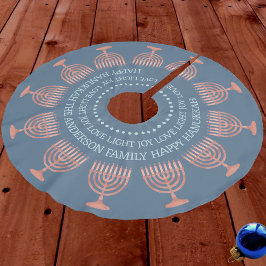 ハヌカー素朴（ユダヤ教）メノラーかわいいブルークリスムカ ブラッシュドポリエステルツリースカート