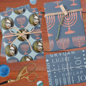 ハヌカー素朴（ユダヤ教）メノラーフェスティバルホリデーフォト ラッピングペーパーシート