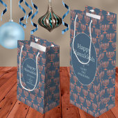 ハヌカー素朴（ユダヤ教）メノラーブルーフェスティバルオブライト ミディアムペーパーバッグ