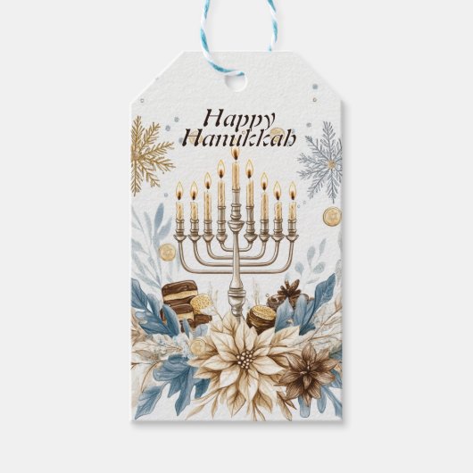 ハヌカー調和水カラーフェスティバルのライト ギフトタグ (正面)