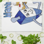 ハヌカー踊りドレイドスアンドジェリードーナツ キッチンタオル (折り畳み)