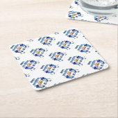 ハヌカー踊りドレイドスアンドジェリードーナツ スクエアペーパーコースター (アングル)